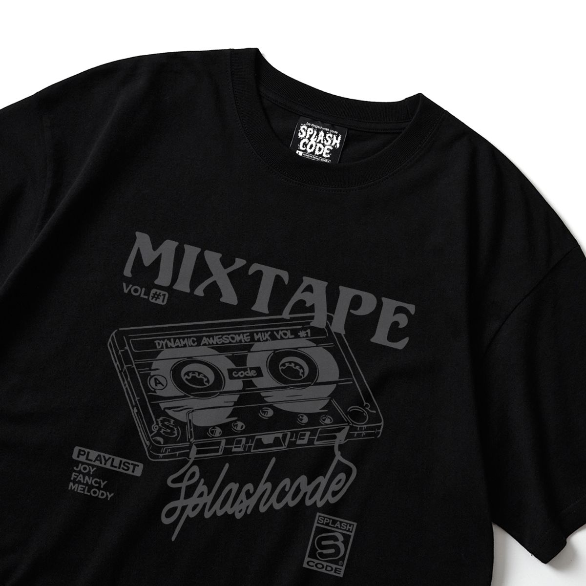 스플래시코드(SPLASHCODE) 반팔 티셔츠 블랙 - 믹스테잎(Mixtape)