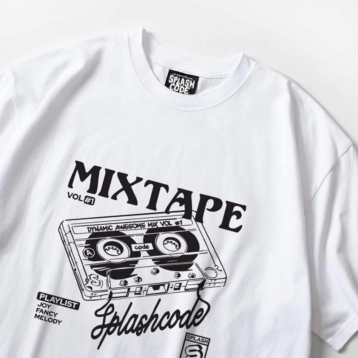 스플래시코드(SPLASHCODE) 반팔 티셔츠 화이트 - 믹스테잎(Mixtape)