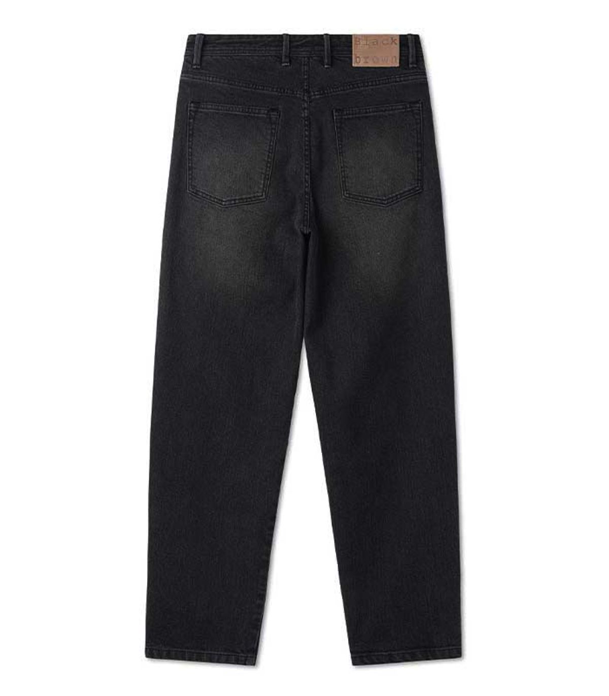 블랙브라운(BLACKBROWN) 디스트로이드 테이퍼드핏 데님 팬츠 [WASHED BLACK]