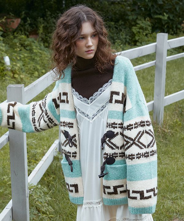 MUSINSA GREENBUTTER Alpaca Duffle Cardigan (Mint)