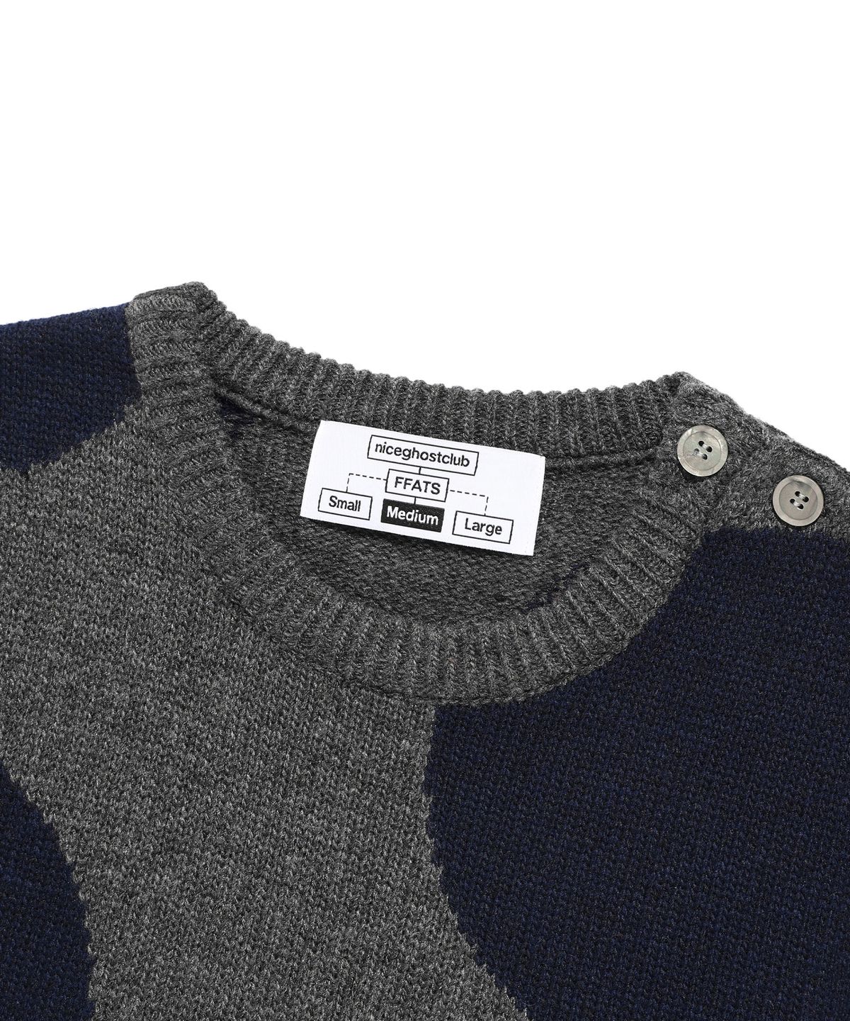 나이스고스트클럽(NICEGHOSTCLUB) FFATS DOT L/S KNIT_CHARCOAL(NG2EFUK610A)
