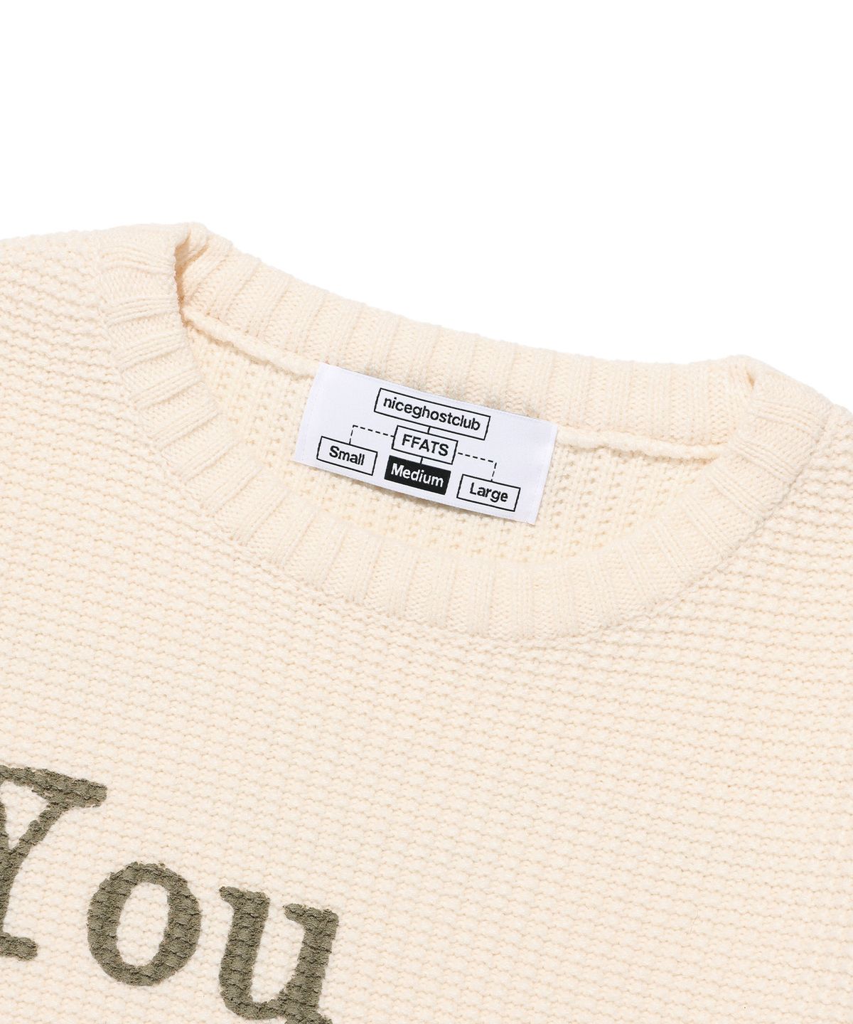 나이스고스트클럽(NICEGHOSTCLUB) FFATS POSITION KNIT_IVORY(NG2EFUK611A)