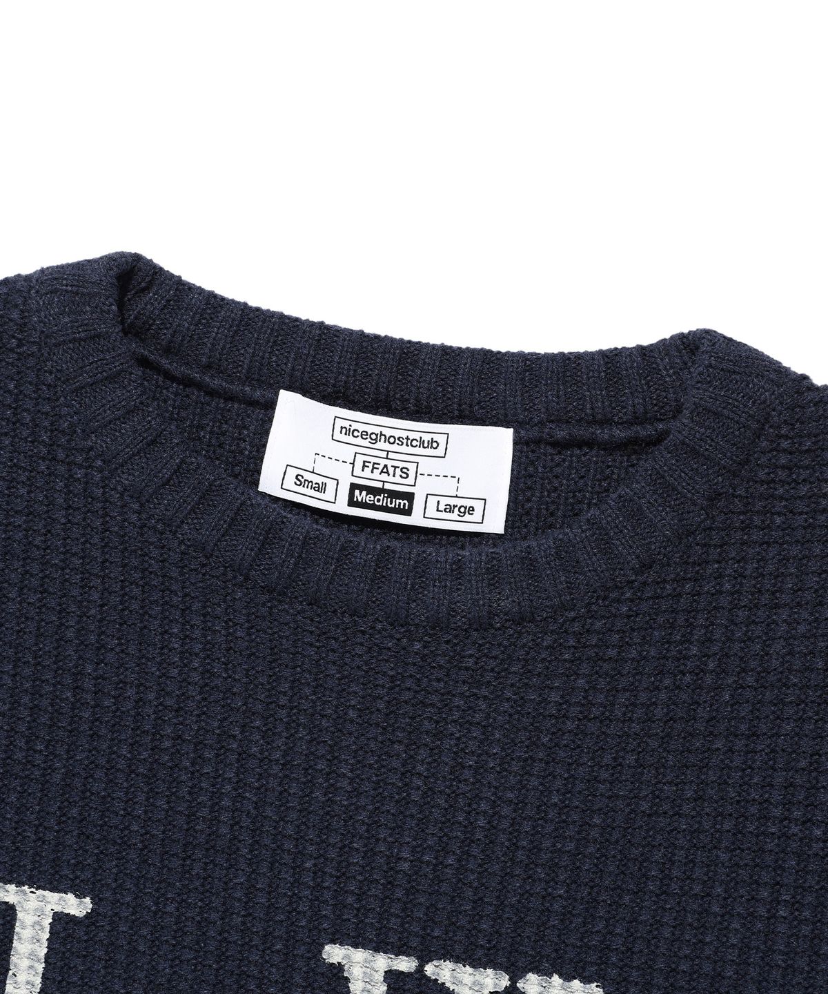 나이스고스트클럽(NICEGHOSTCLUB) FFATS POSITION KNIT_NAVY(NG2EFUK611A)
