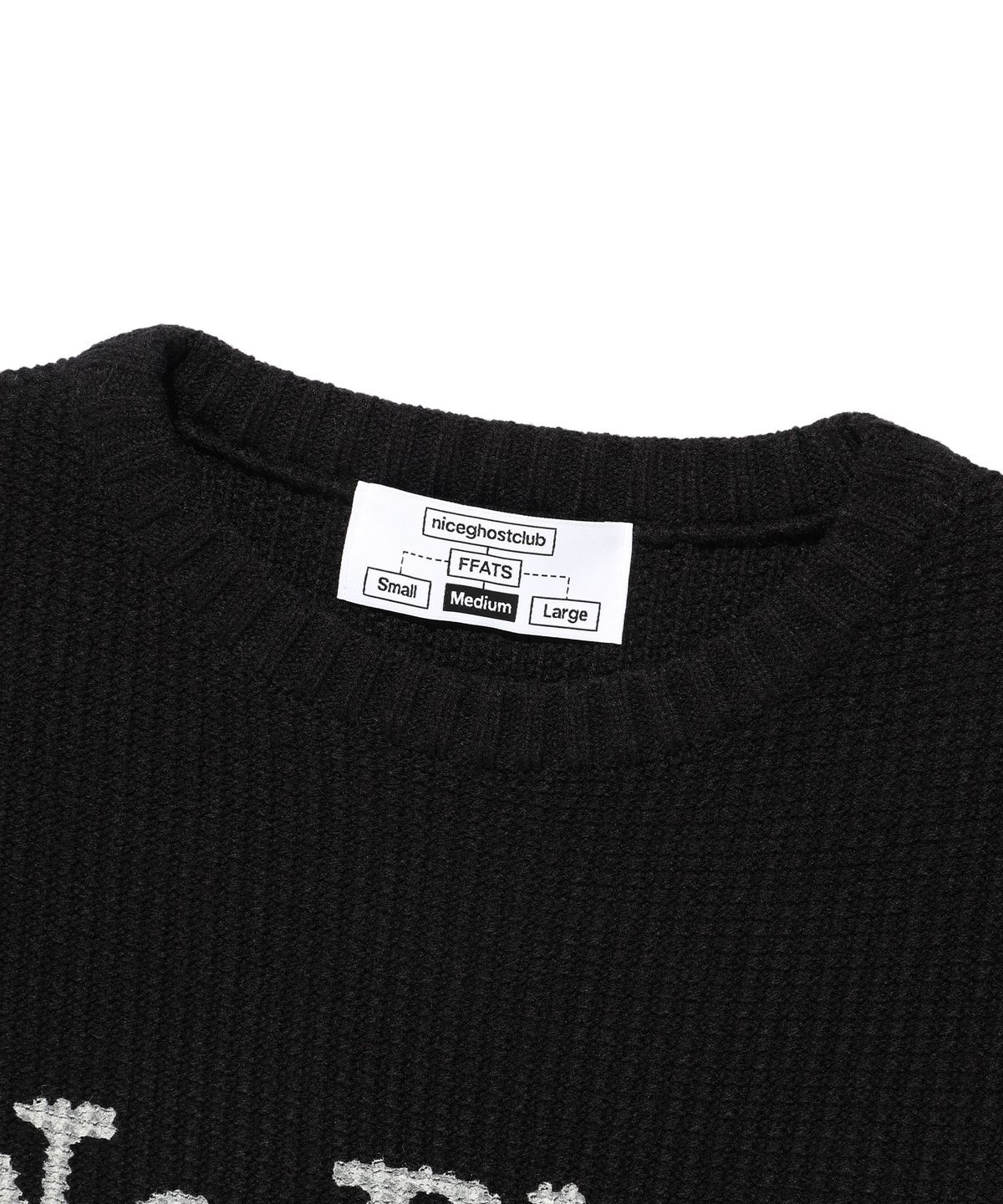 나이스고스트클럽(NICEGHOSTCLUB) FFATS POSITION KNIT_BLACK(NG2EFUK611A)