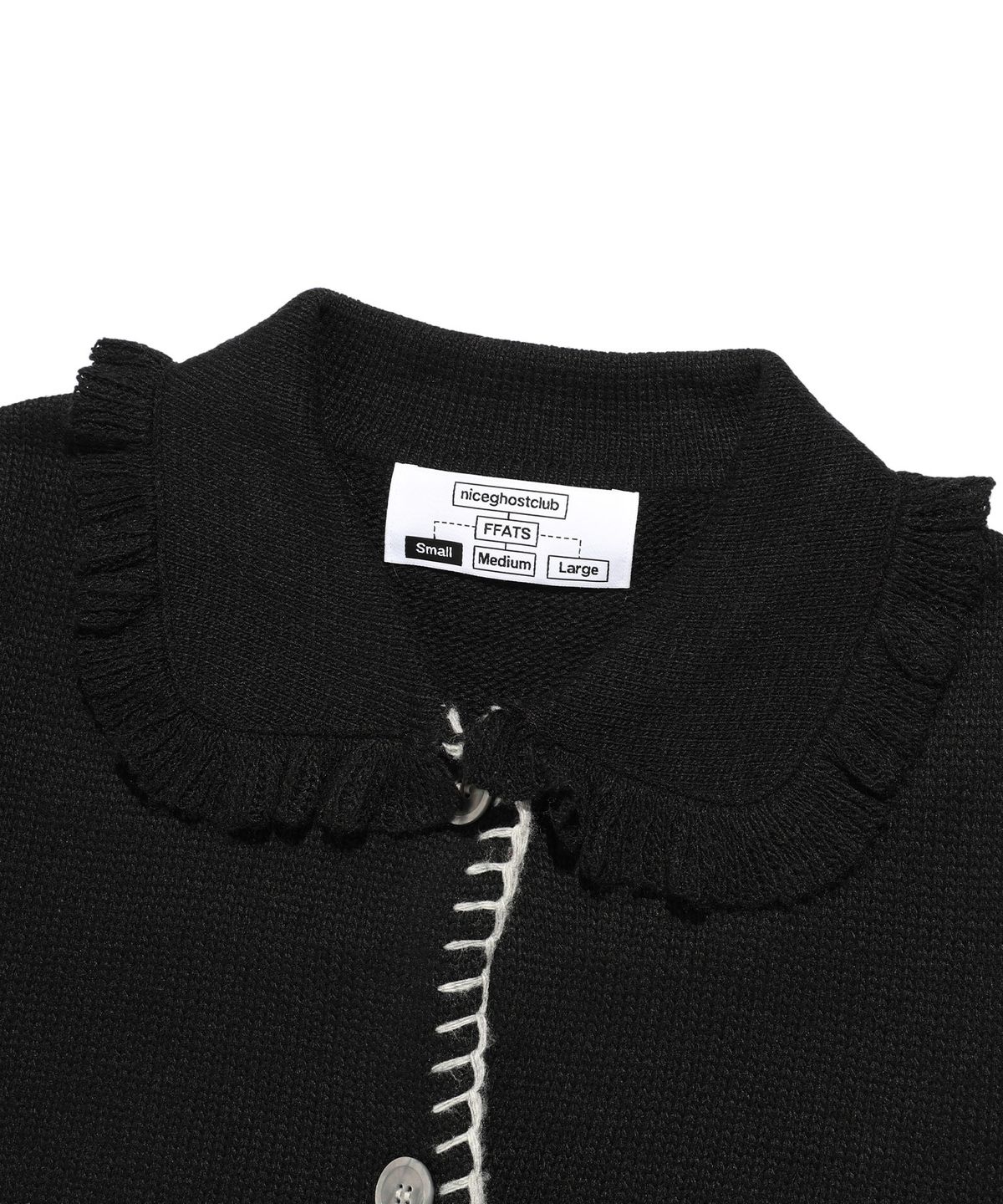나이스고스트클럽(NICEGHOSTCLUB) FFATS FRILL CARDIGAN_BLACK(NG2EFUK683A)