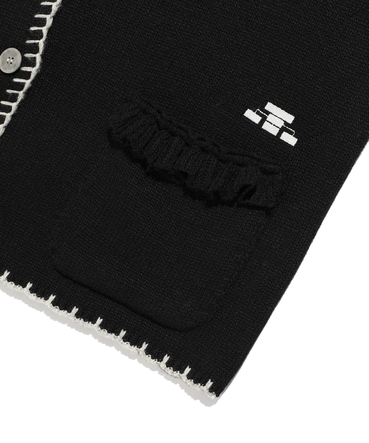 나이스고스트클럽(NICEGHOSTCLUB) FFATS FRILL CARDIGAN_BLACK(NG2EFUK683A)