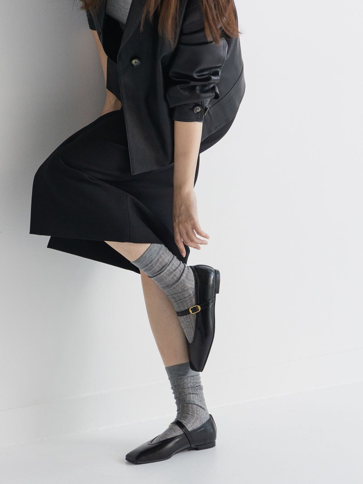 쥬다르(JEU DART) bruni maryjane flat  black