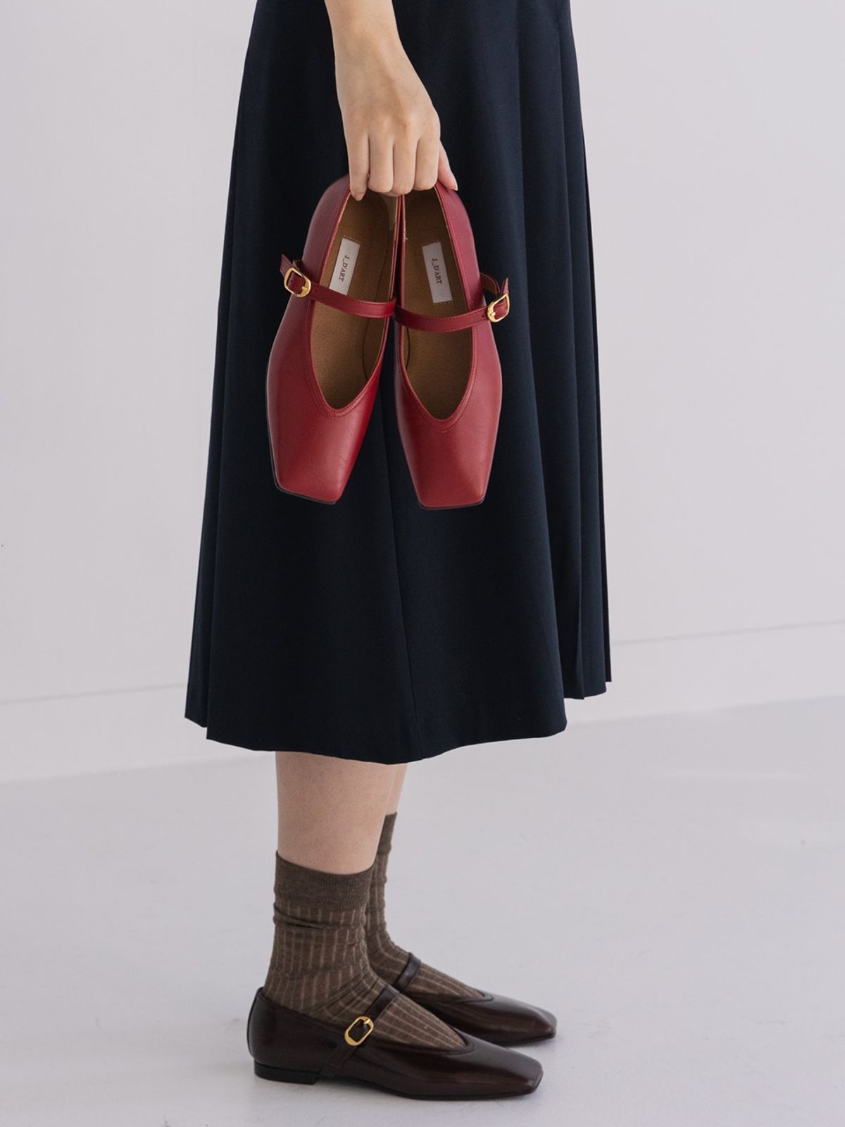 쥬다르(JEU DART) bruni maryjane flat  brown