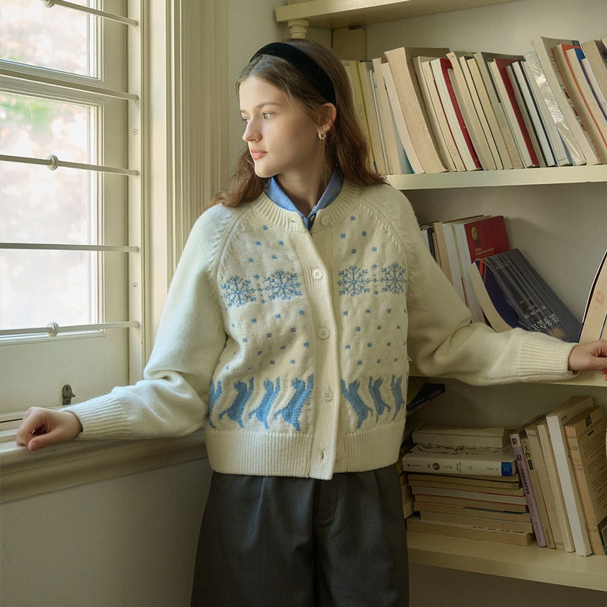 심플레트로(SIMPLE RETRO) SR_Wool blend knit cardigan