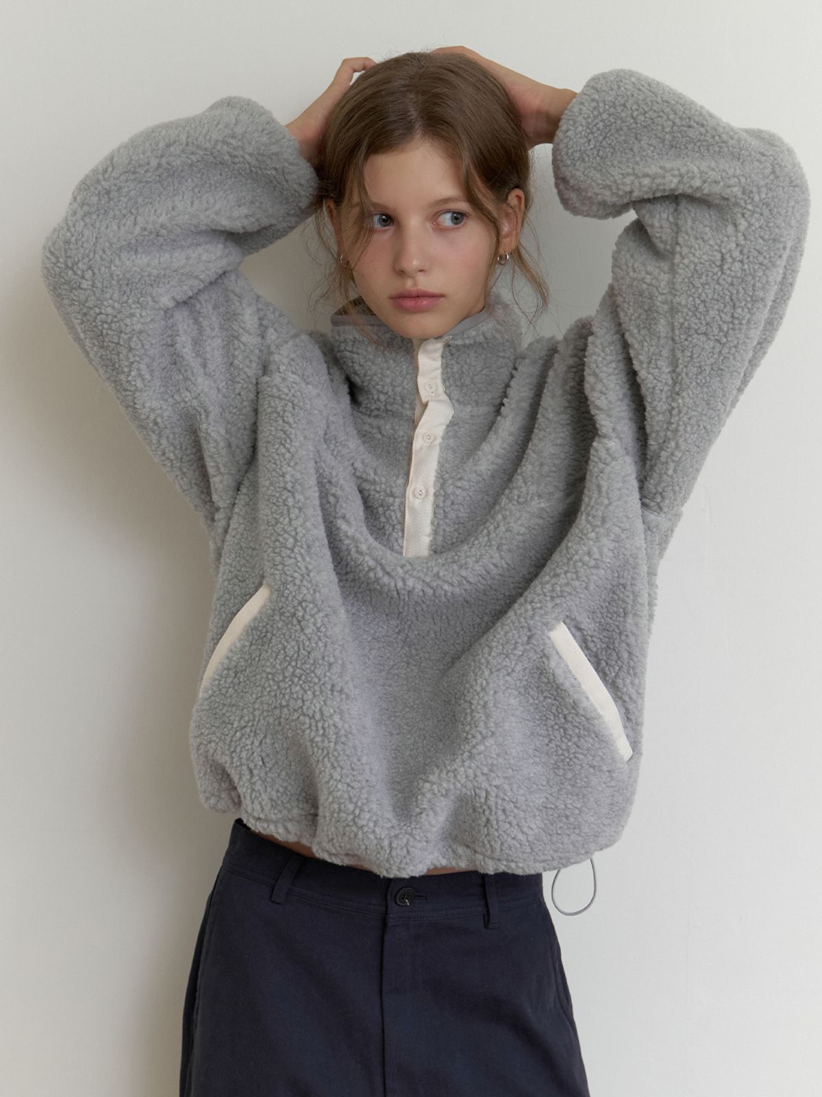 더미튼(THEMITTEN) Lobed fleece pullover (gray)