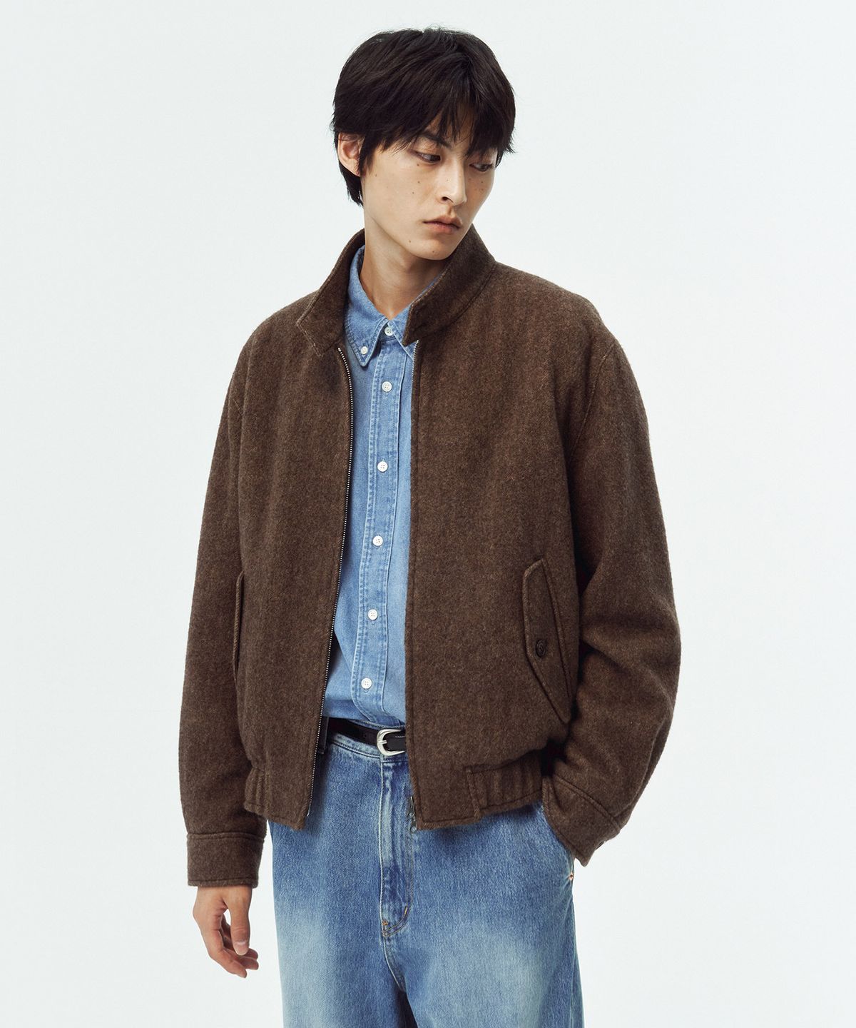 블랭크룸(BLANKROOM) 버튼 다운 데님 셔츠_LIGHT BLUE