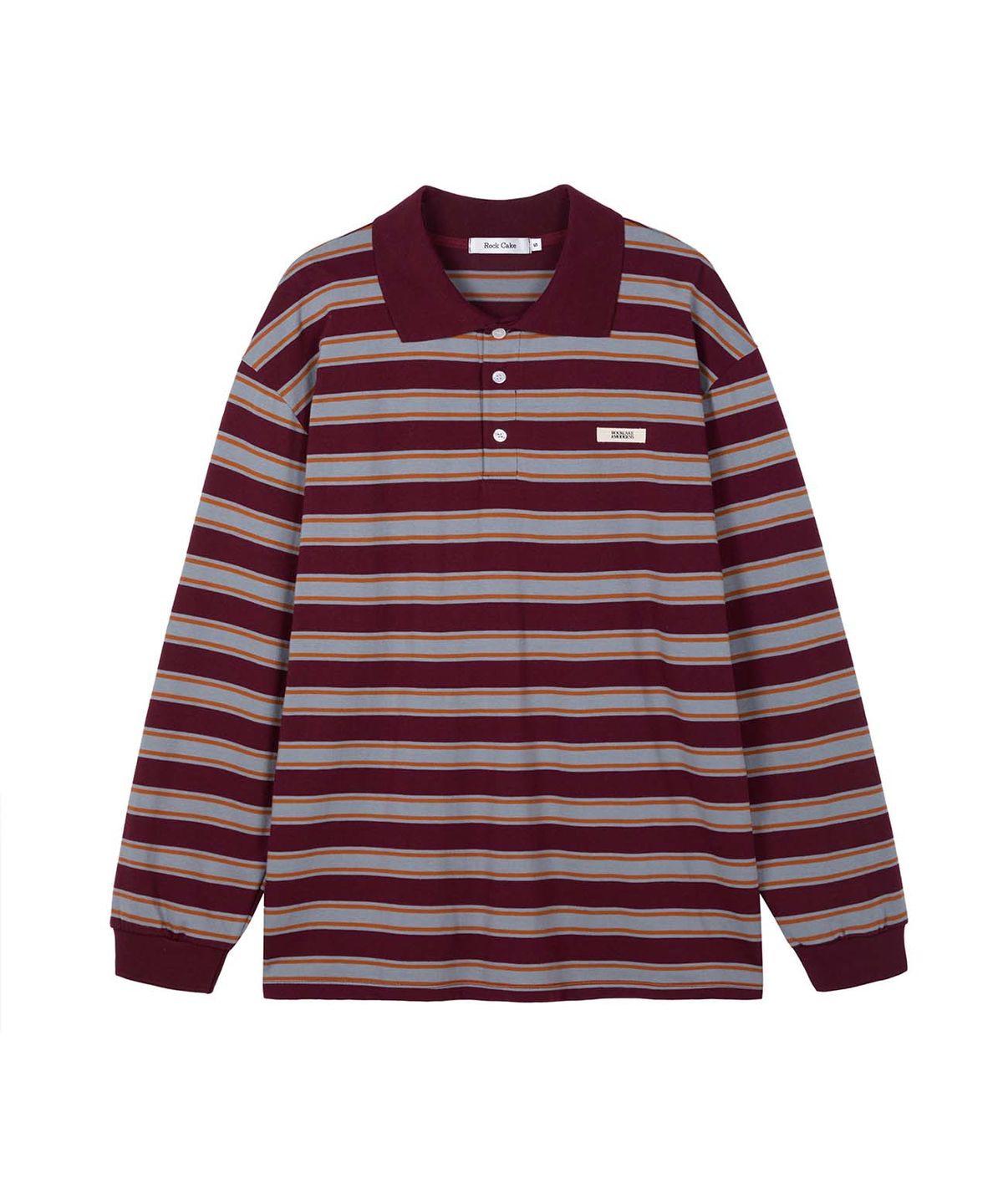 락케이크(ROCKCAKE) Striped Polo T-Shirt - Wine