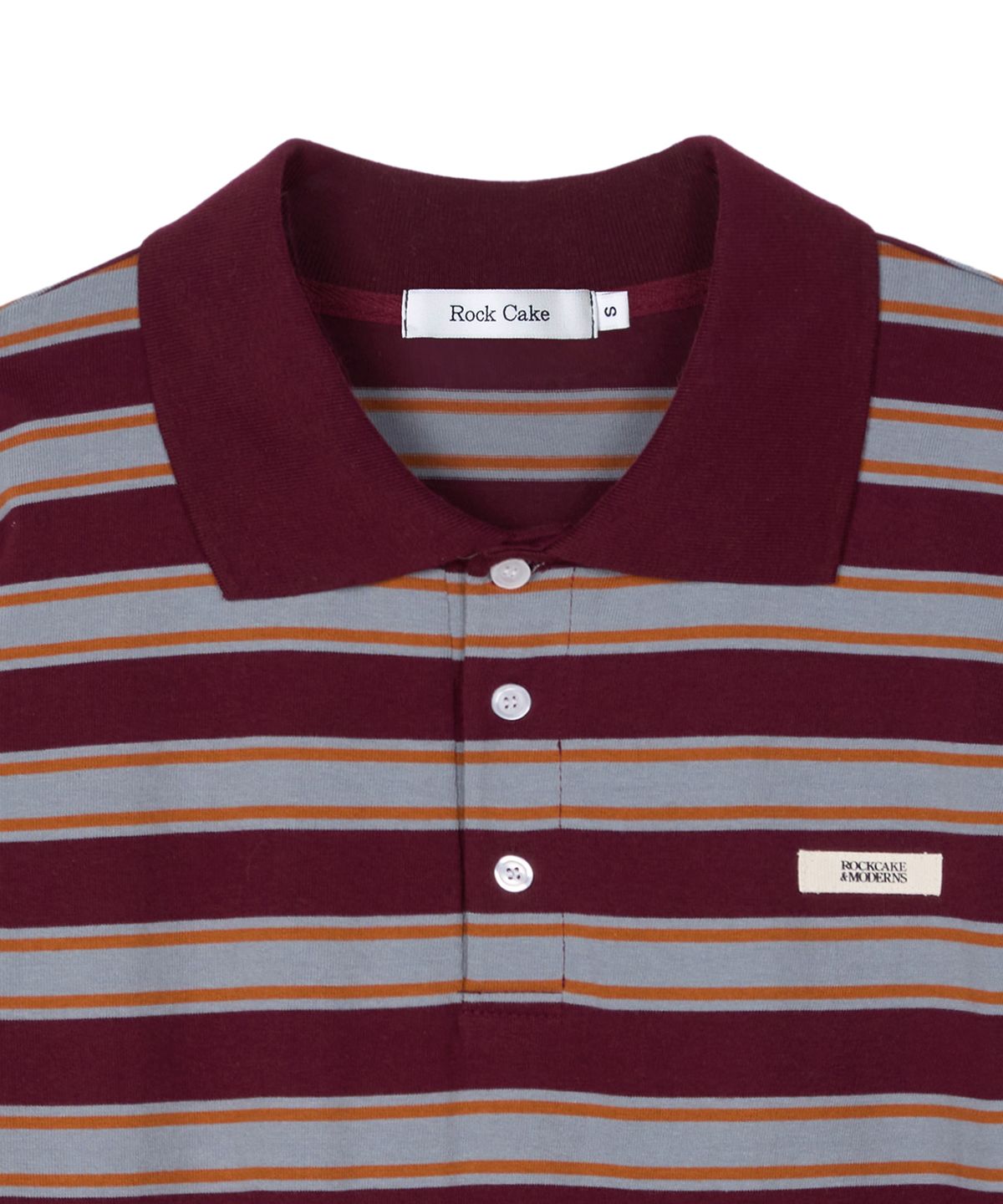 락케이크(ROCKCAKE) Striped Polo T-Shirt - Wine
