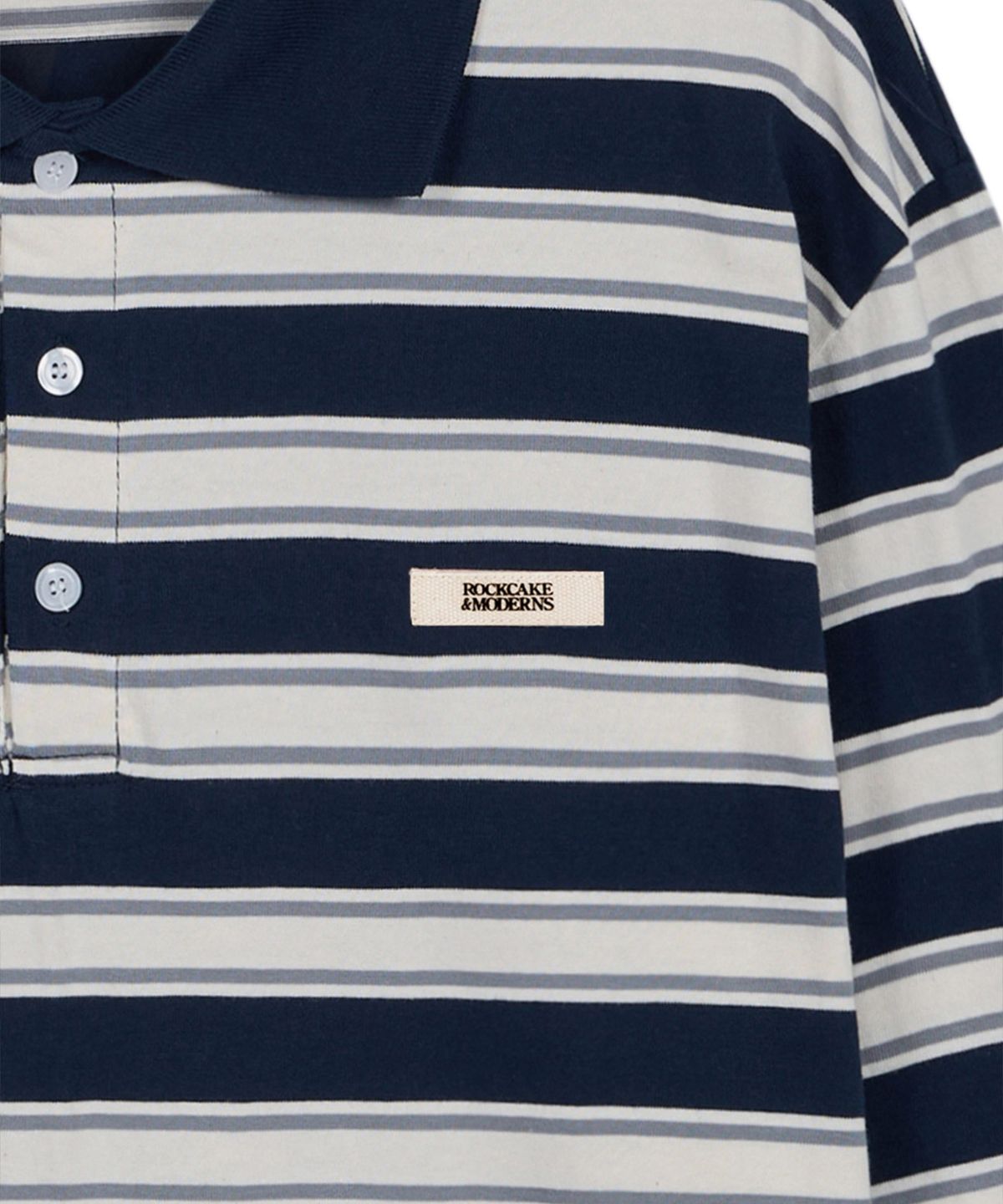 락케이크(ROCKCAKE) Striped Polo T-Shirt - Navy