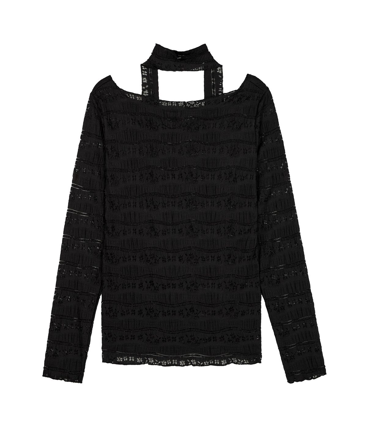 락케이크(ROCKCAKE) Pattern Punching Long sleeve - Black