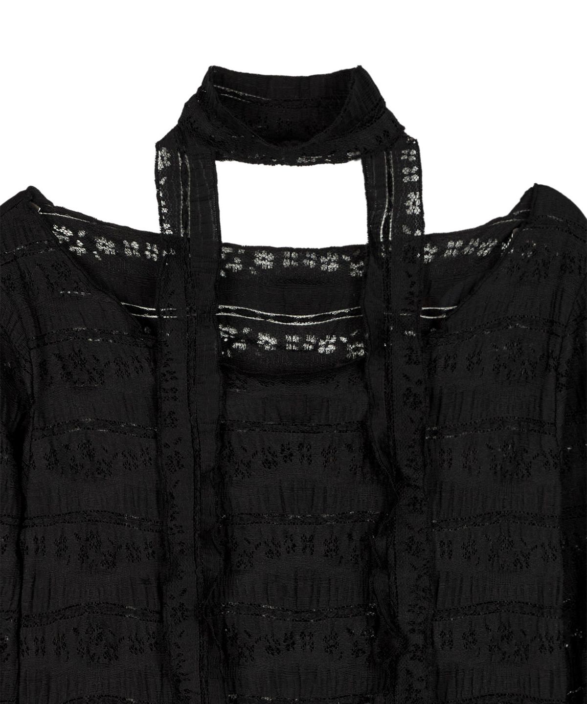 락케이크(ROCKCAKE) Pattern Punching Long sleeve - Black