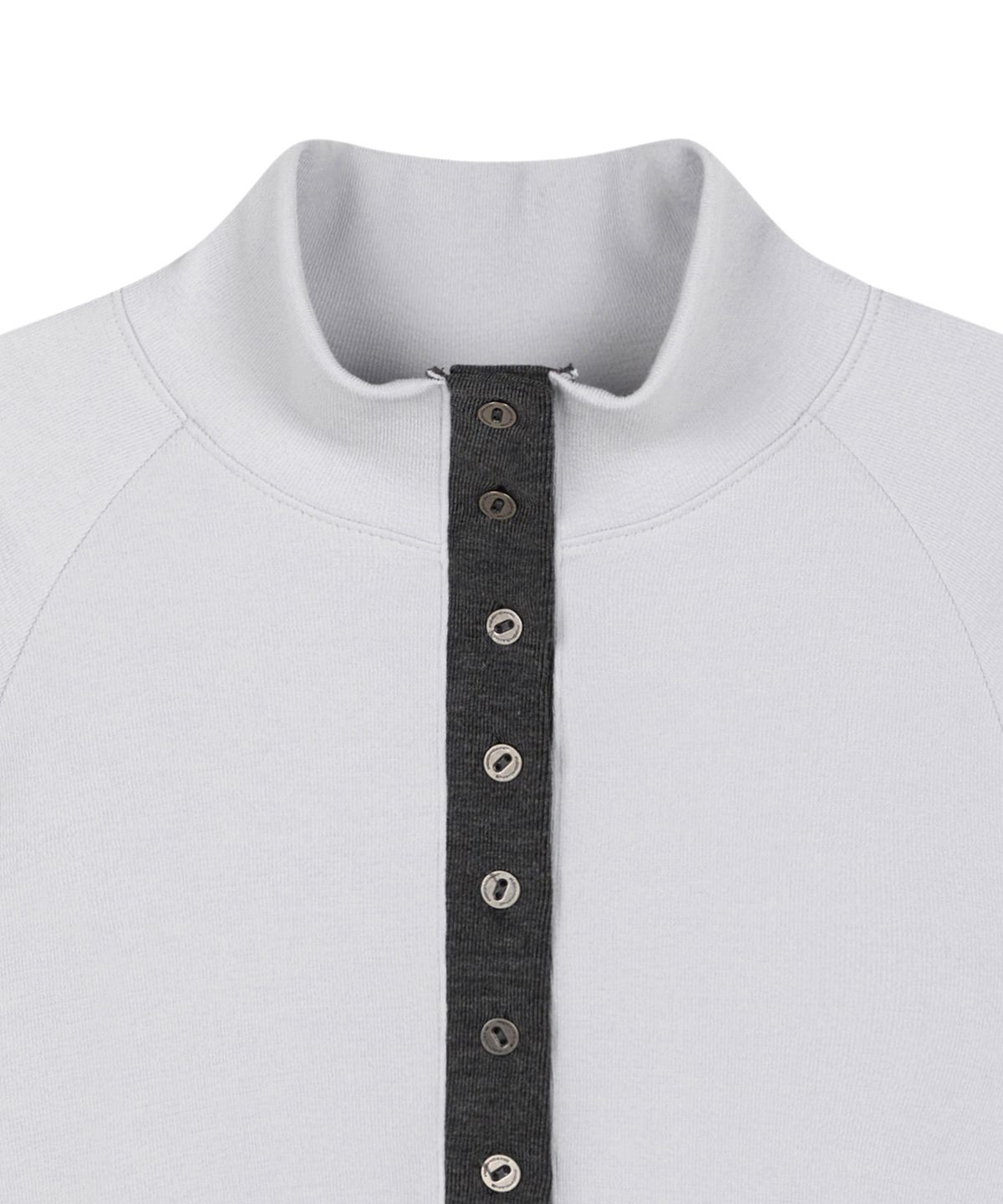 락케이크(ROCKCAKE) Button Turtleneck Long Sleeve - Gray