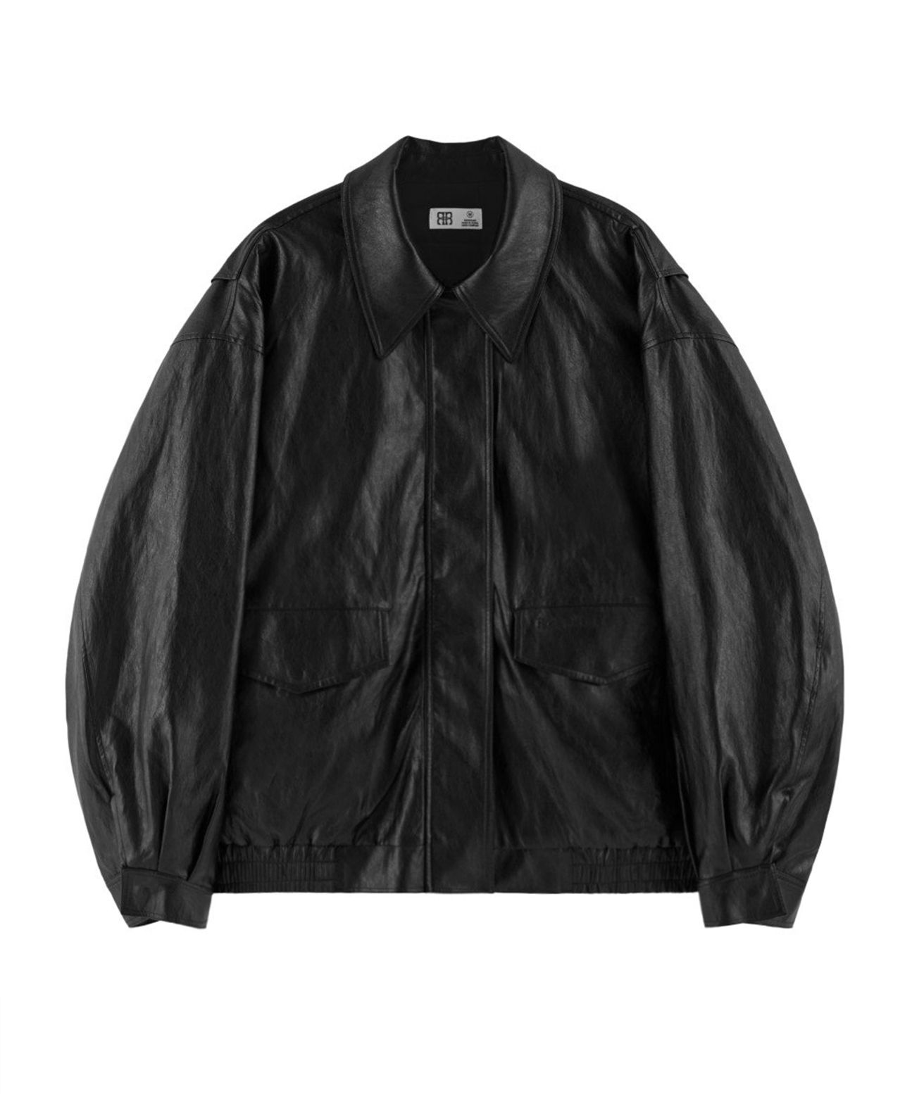 アウターその他 ROCKCAKE Overfit Leather Blouson Jacket Black RC24JK01200 MUSINSA | ROCKCAKE Overfit Leather Blouson Jacket - Black
