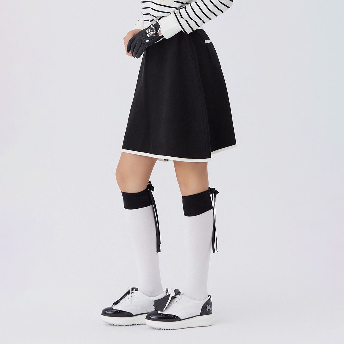 마틴골프(MARTINE GOLF) Knit Pleats Culottes_BLACK