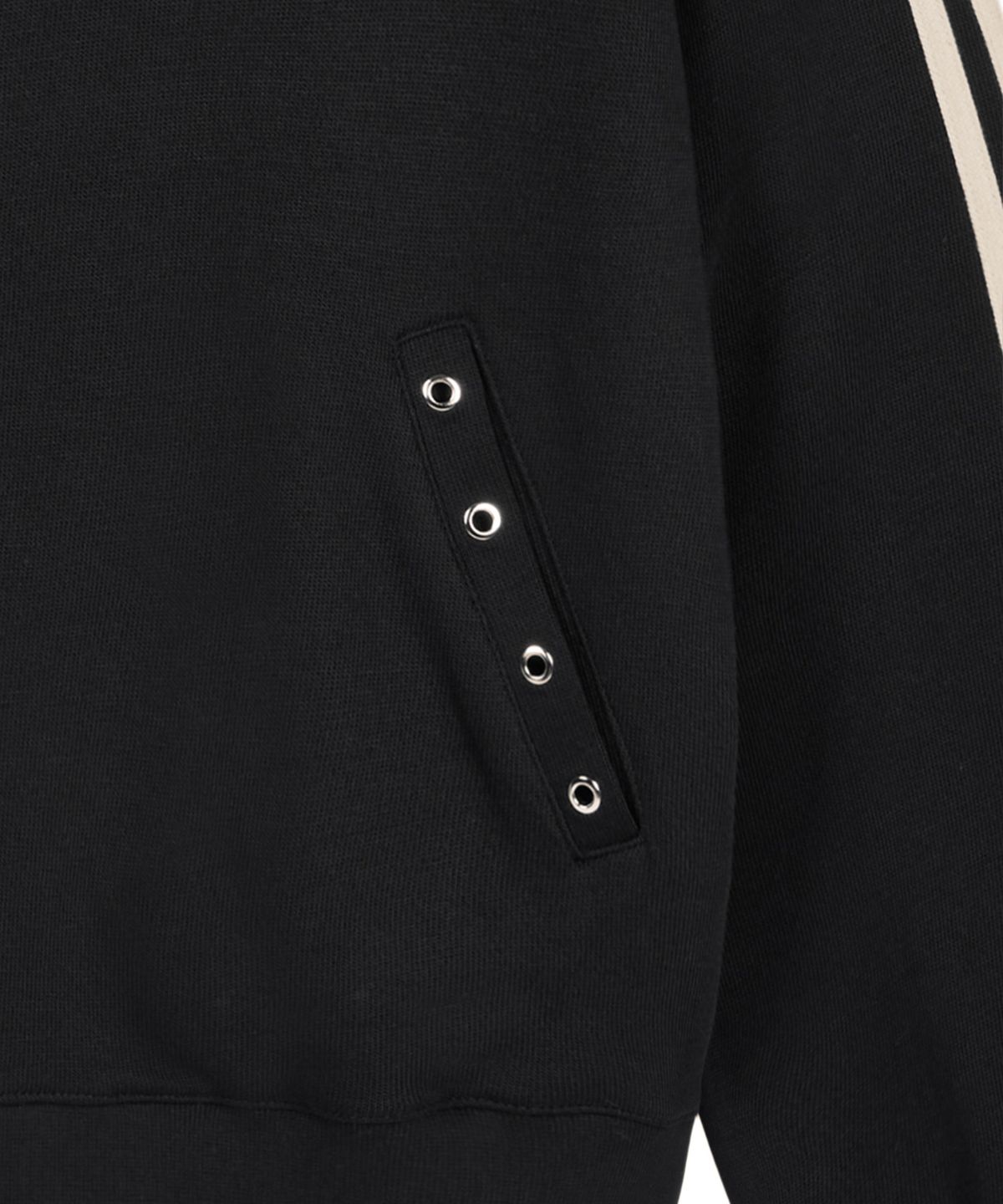 락케이크(ROCKCAKE) Beige Label Eyelet Track Top - Black