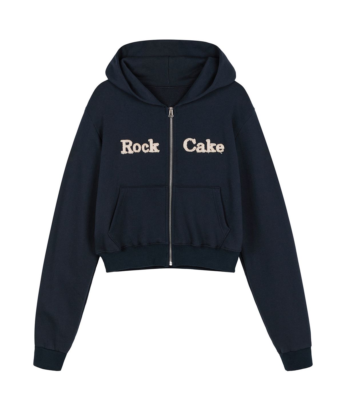 락케이크(ROCKCAKE) Logo Patch Full Zip Hoodie - Navy