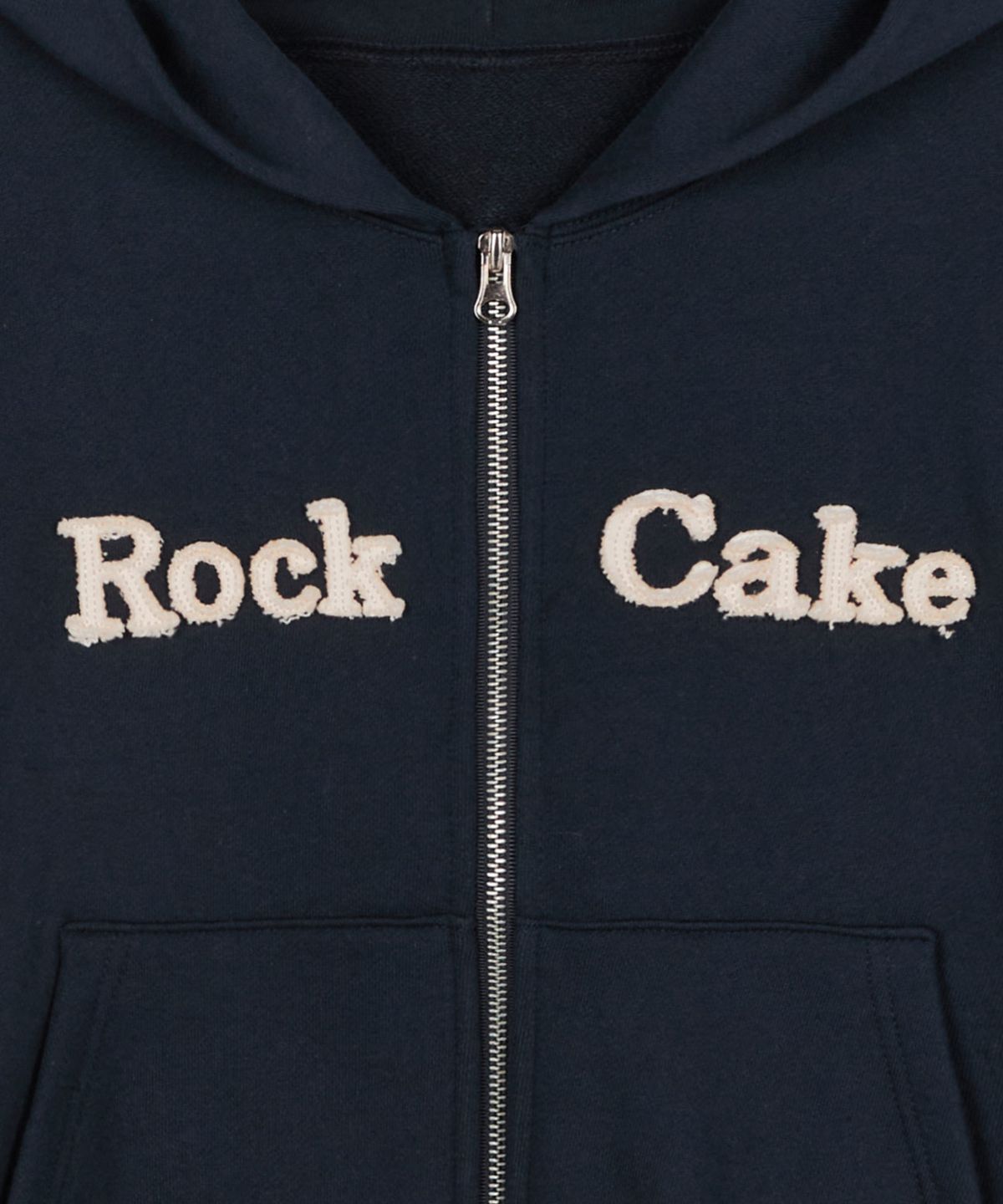 락케이크(ROCKCAKE) Logo Patch Full Zip Hoodie - Navy