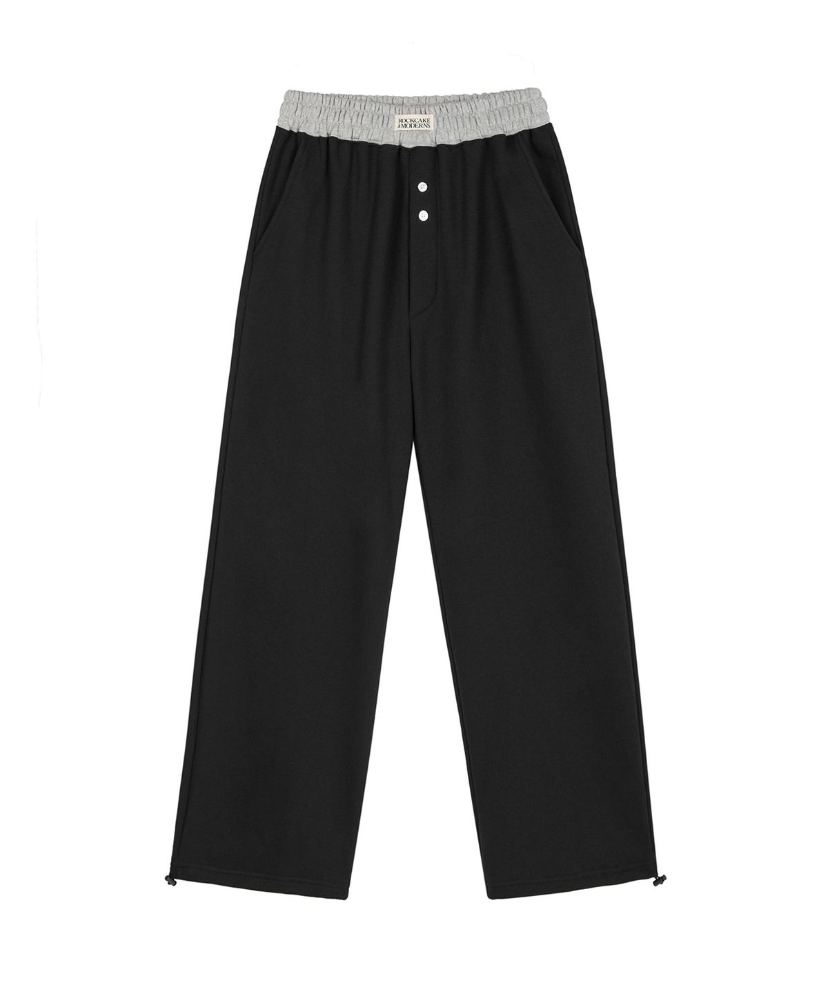락케이크(ROCKCAKE) Waist Layerd 2way Jogger - Black
