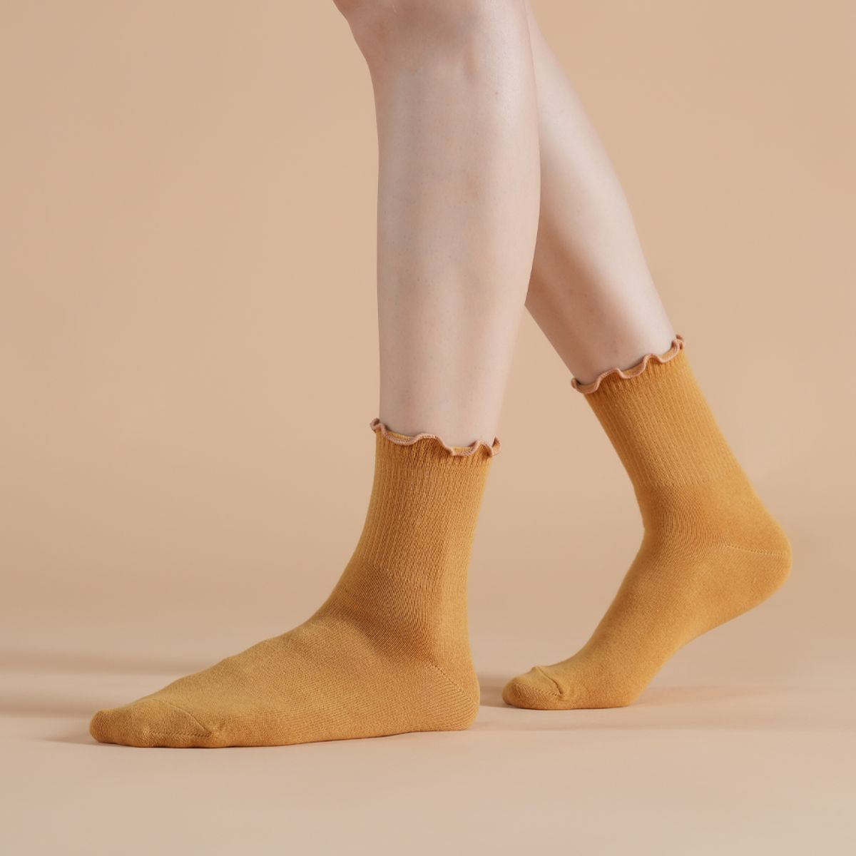 삭피엔스(SOCKPIENS) 여성 핸드메이드 러플 무지 양말 10컬러