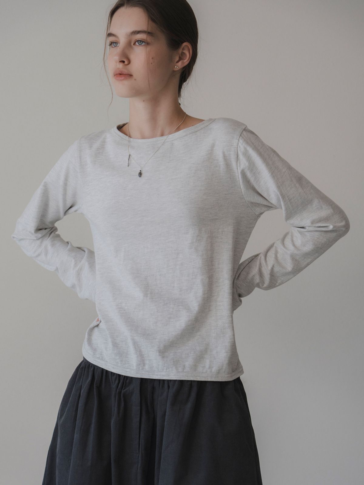 더미튼(THEMITTEN) Earl grey t-shirt (melange gray)
