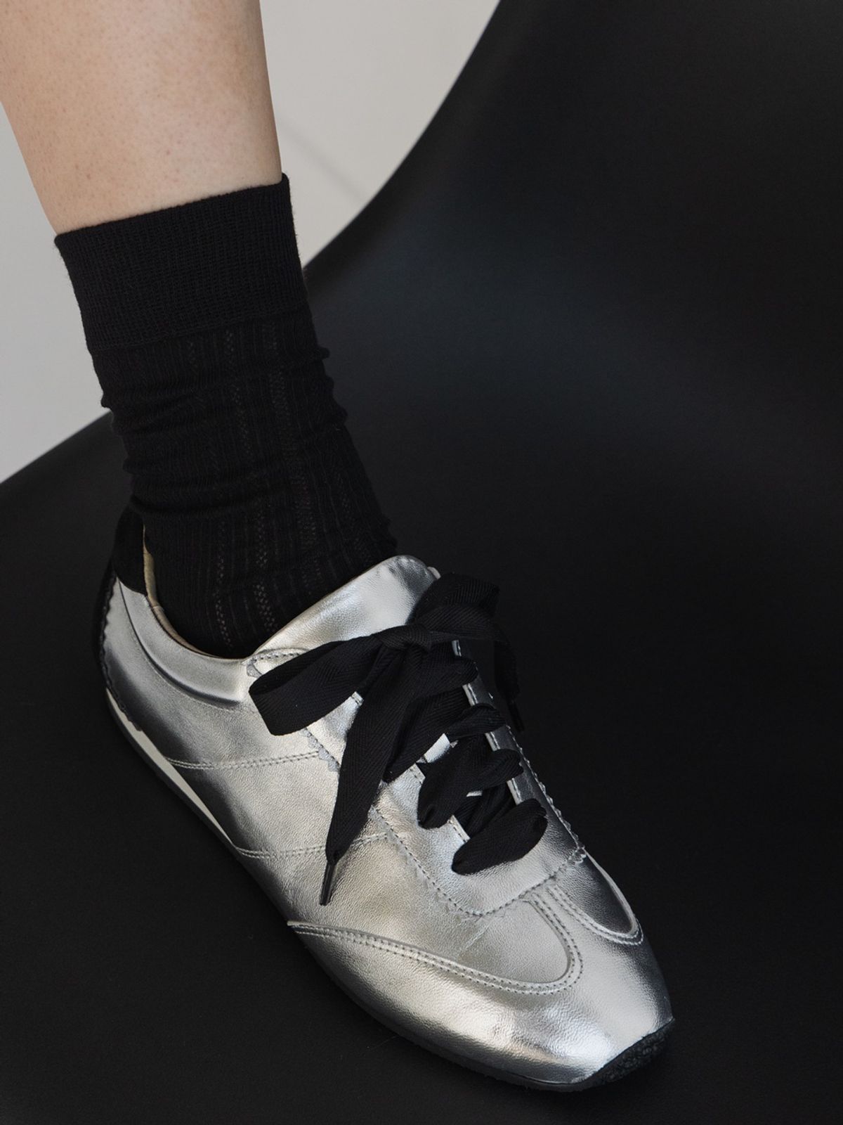 쥬다르(JEU DART) suede combi sneakers silver