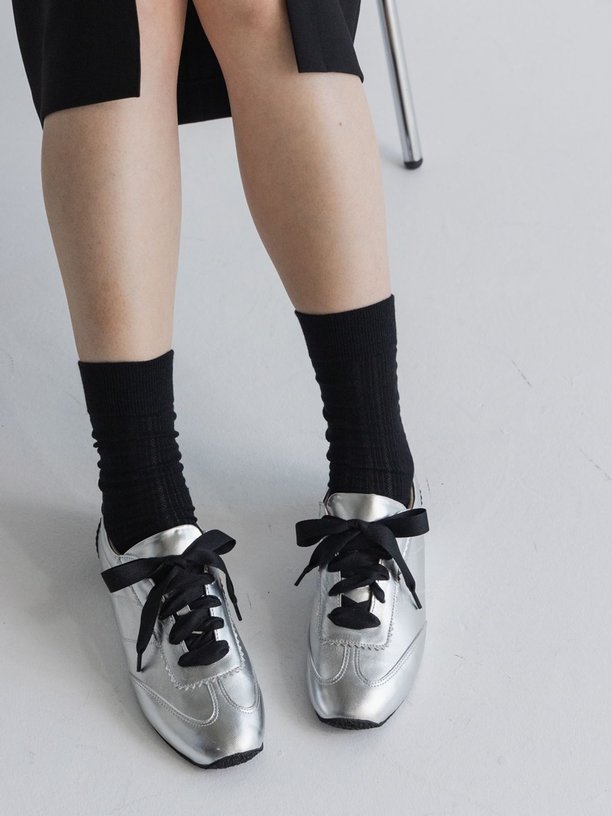 쥬다르(JEU DART) suede combi sneakers silver
