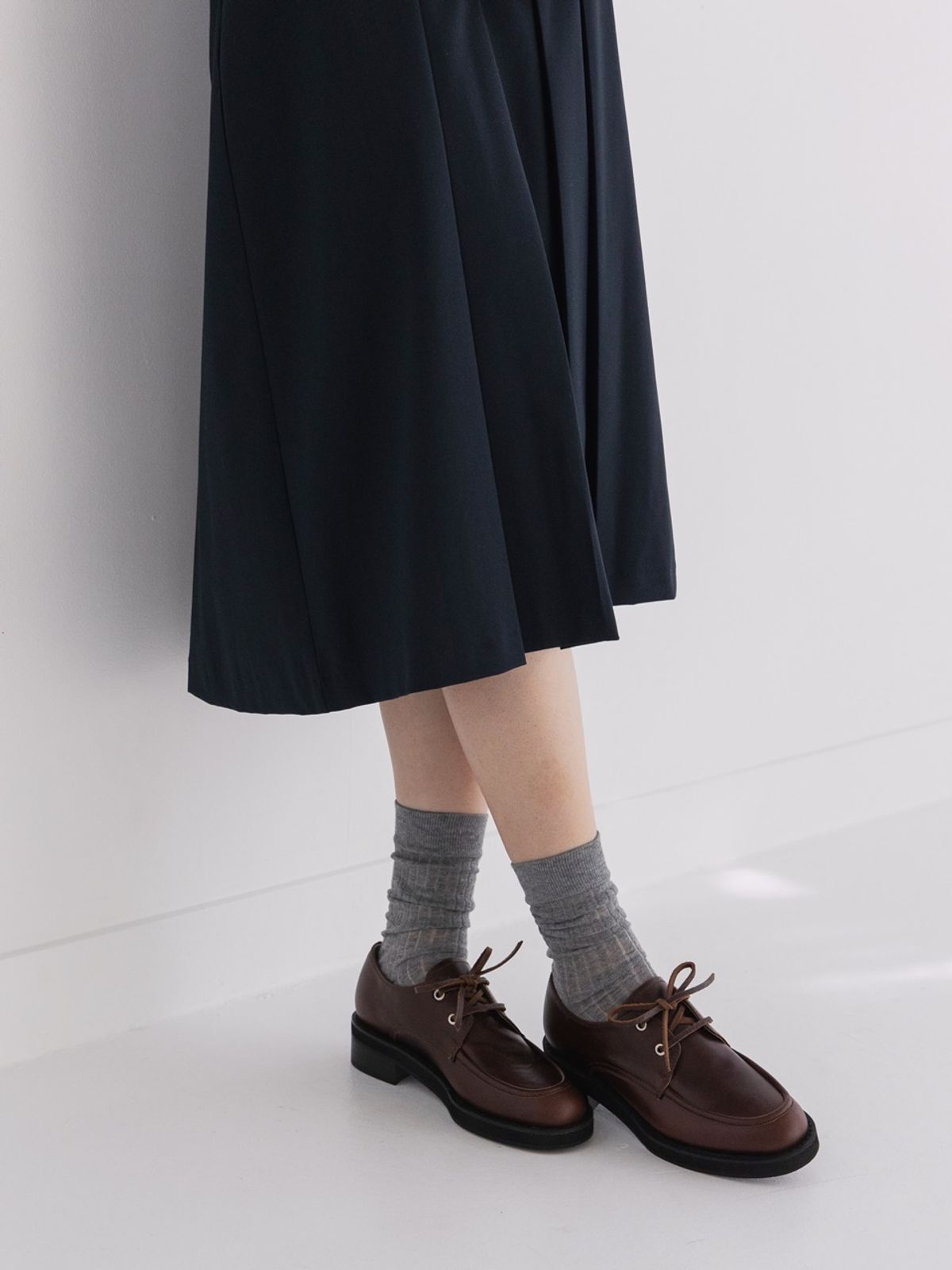 쥬다르(JEU DART) real leather ribbon loafer brown