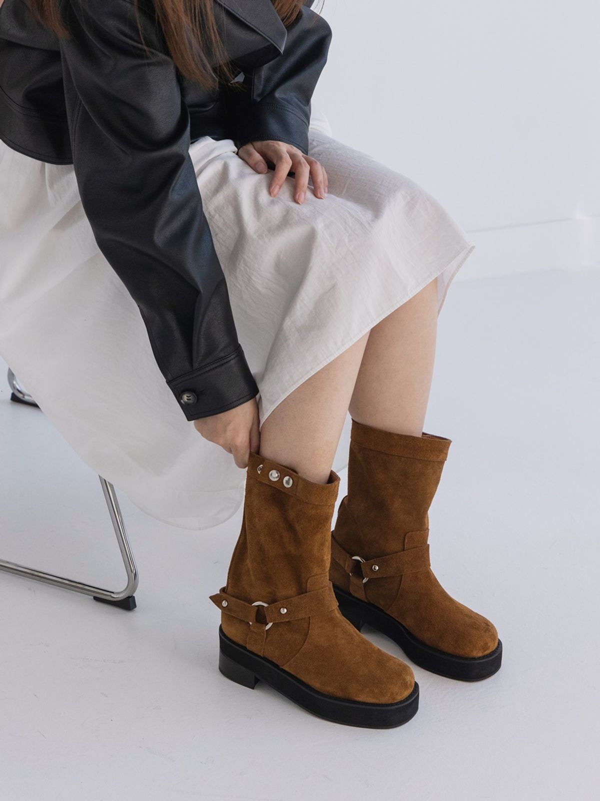 쥬다르(JEU DART) vintage half boots brown