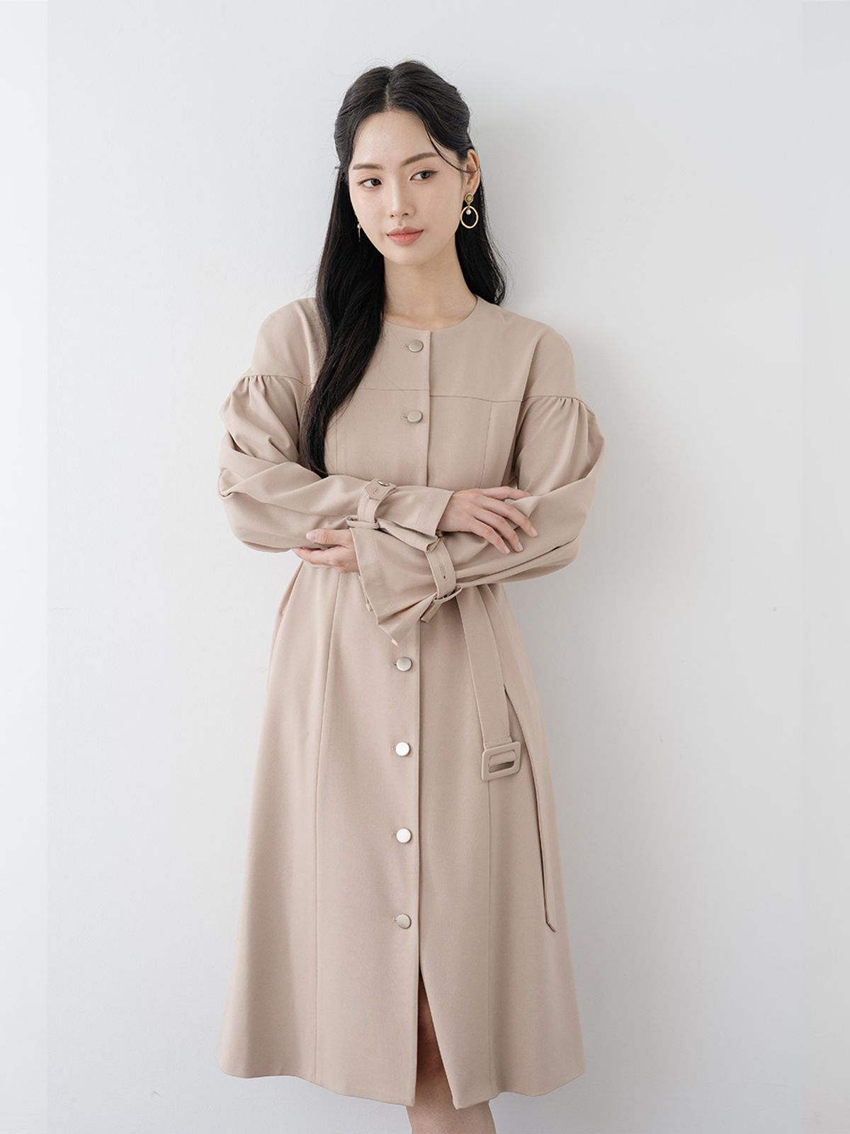 디어류(DEARYU) 포 클래식 원피스 #베이지