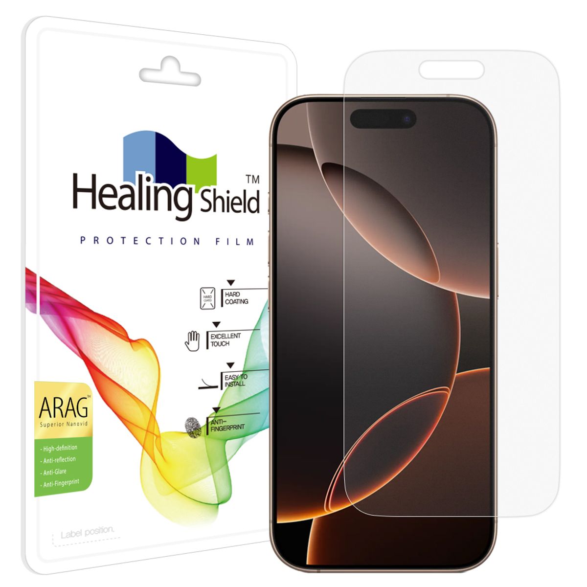 힐링쉴드(HEALINGSHIELD) 아이폰16 프로 ARAG 고화질 저반사 액정보호필름 1매