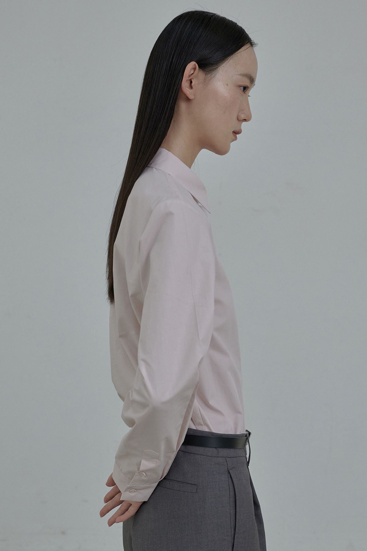 마우솔레움(MAU SOLEUM) Ray Semi Wide Shirt - Dusty Pink