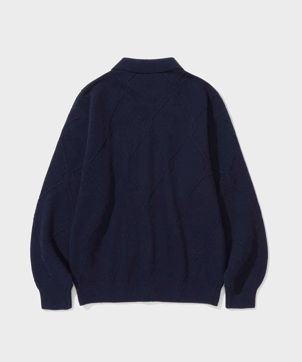 셔터(SHIRTER) LOGO PATTERN CARDIGAN V3 (NAVY)