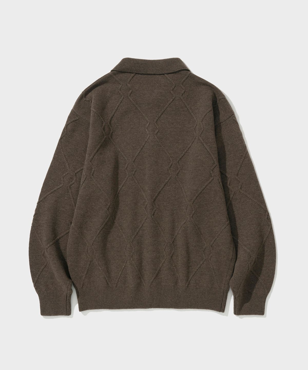 셔터(SHIRTER) LOGO PATTERN CARDIGAN V3 (MELANGE BROWN)