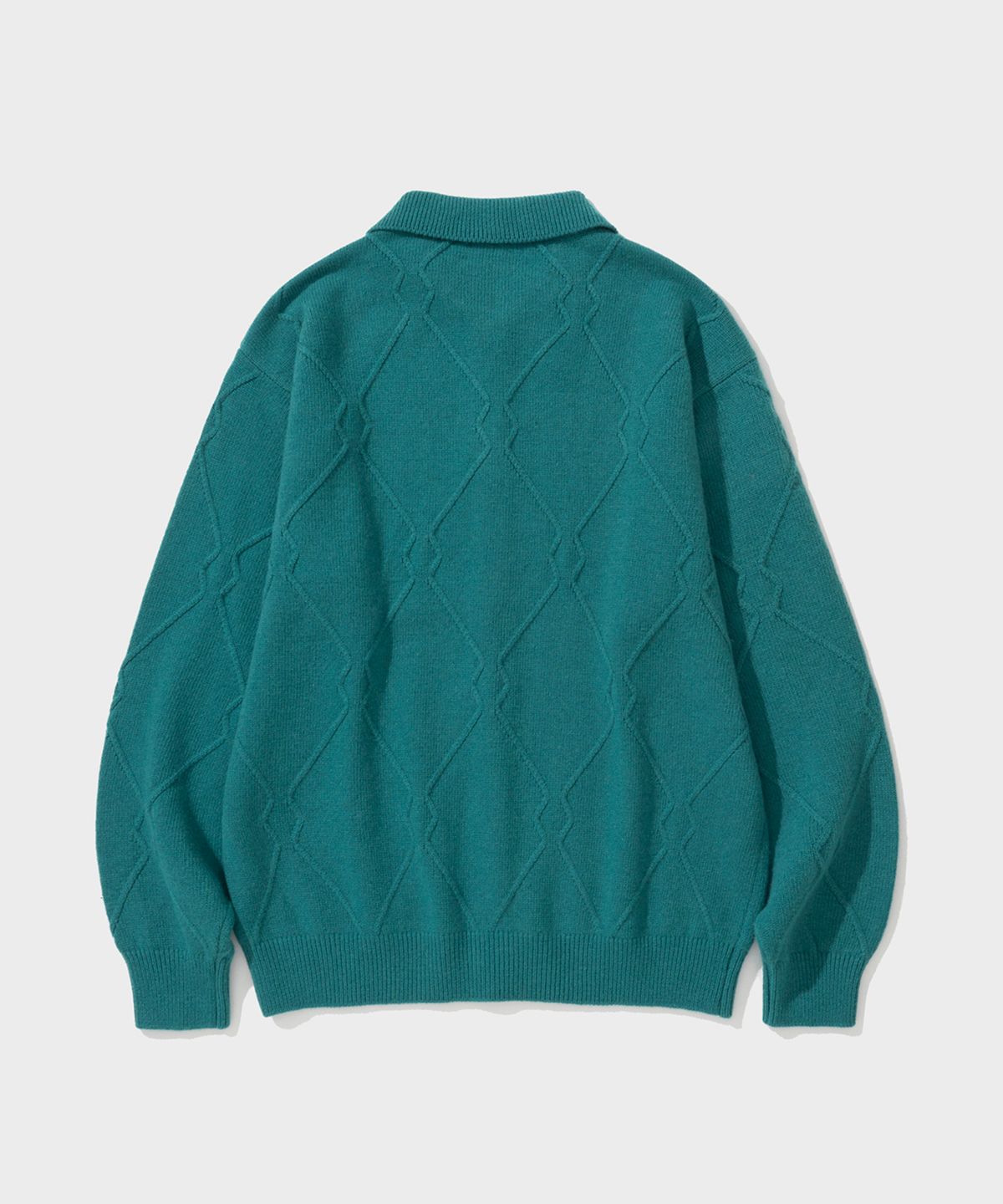 셔터(SHIRTER) LOGO PATTERN CARDIGAN V3 (BLUE GREEN)