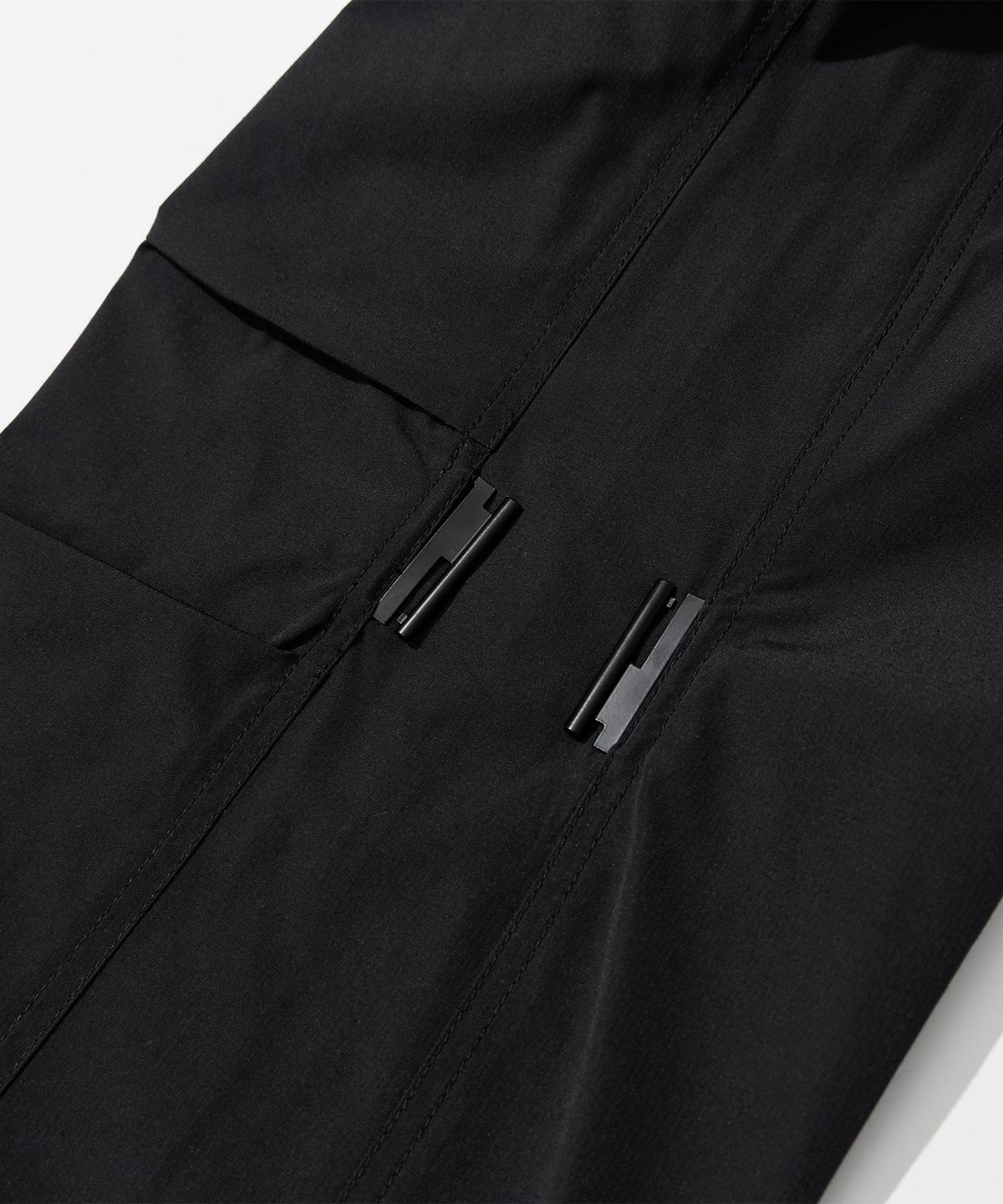 칼라파타르(KALAPATTHAR) Poly Cotton RIB Buckle Pants - BLACK