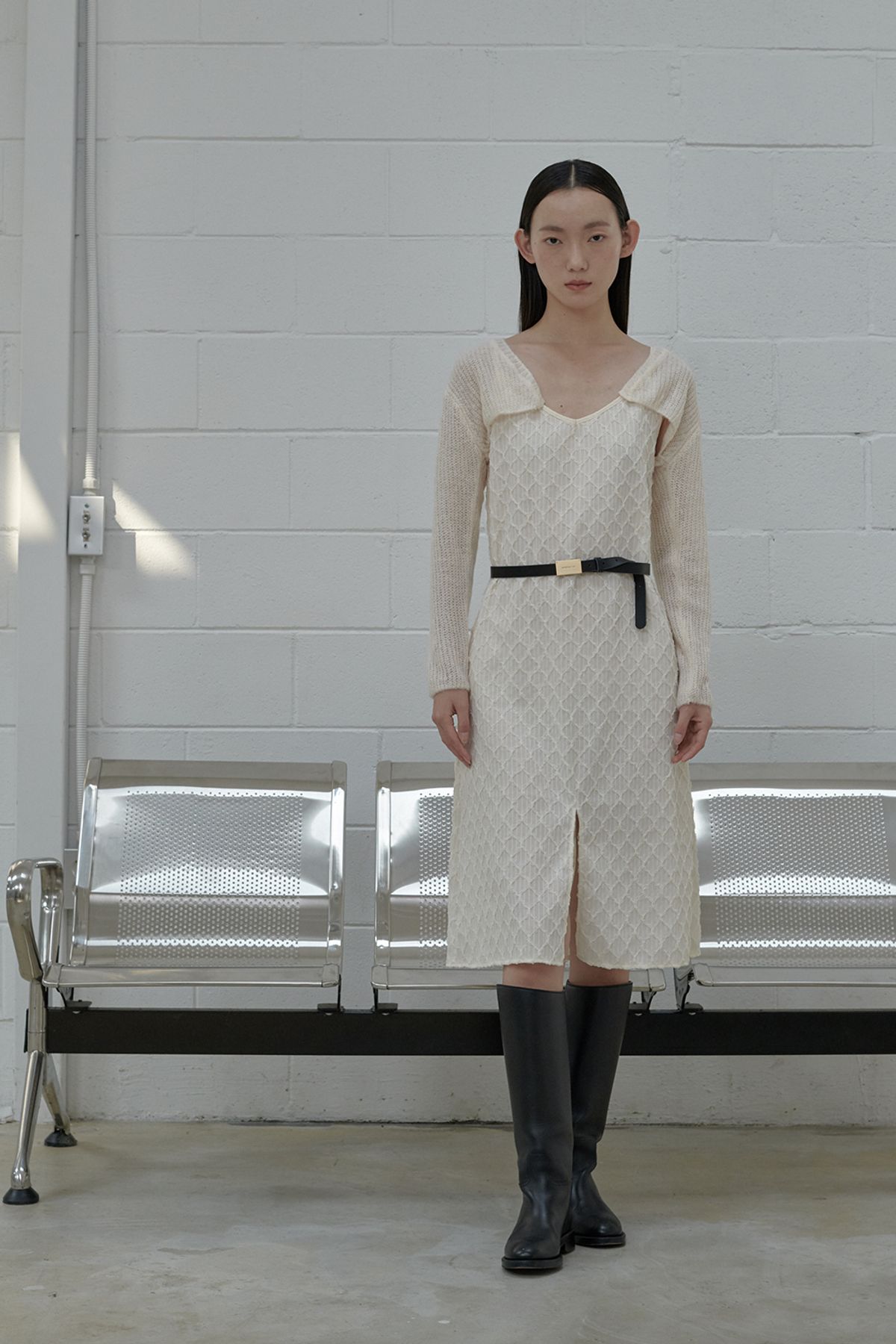 마우솔레움(MAU SOLEUM) Sue Slip Dress - Cream