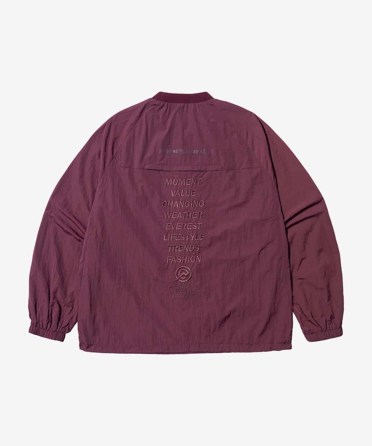 칼라파타르(KALAPATTHAR) Nylon Seam Line Round Shirt - BURGUNDY