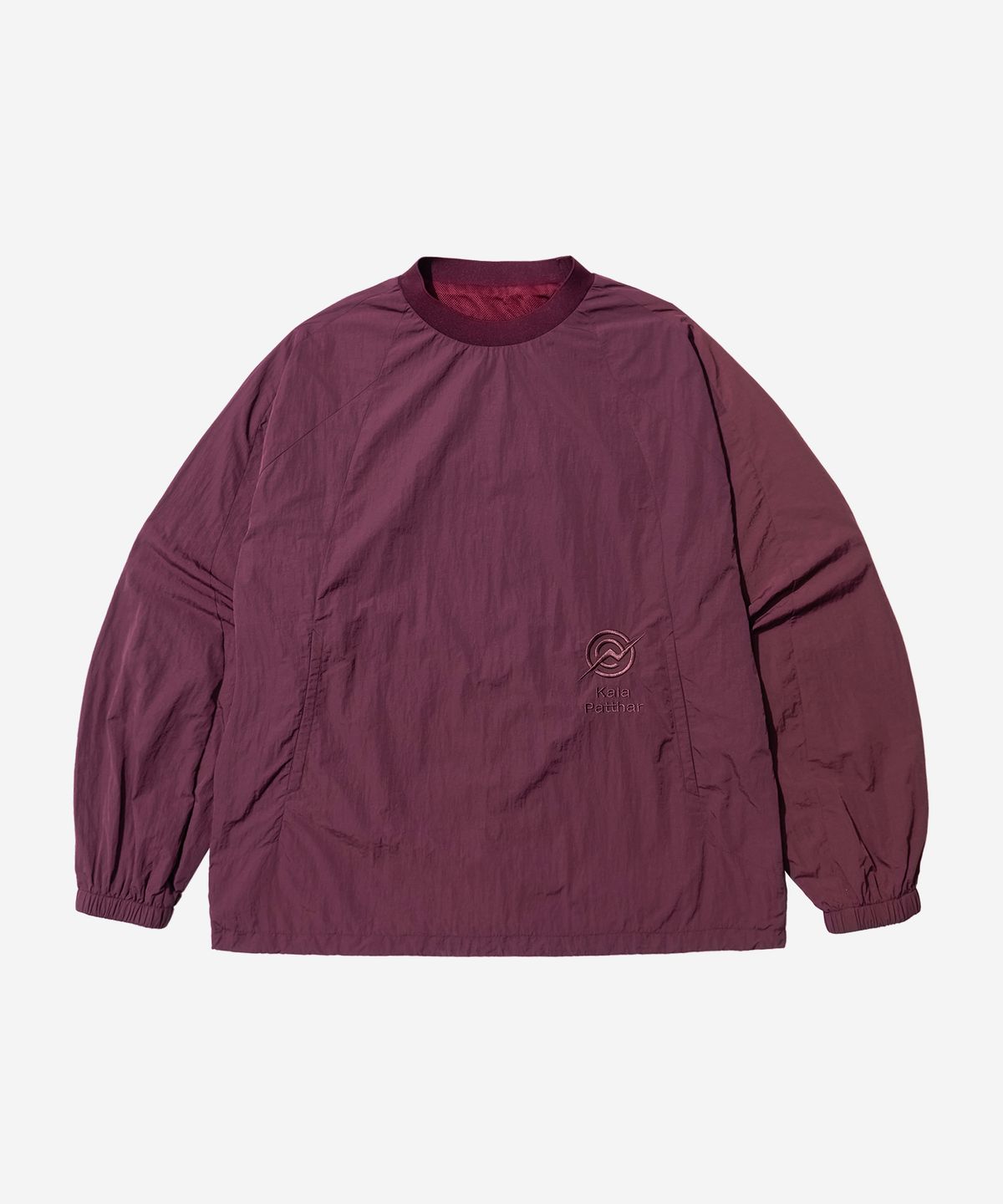 칼라파타르(KALAPATTHAR) Nylon Seam Line Round Shirt - BURGUNDY
