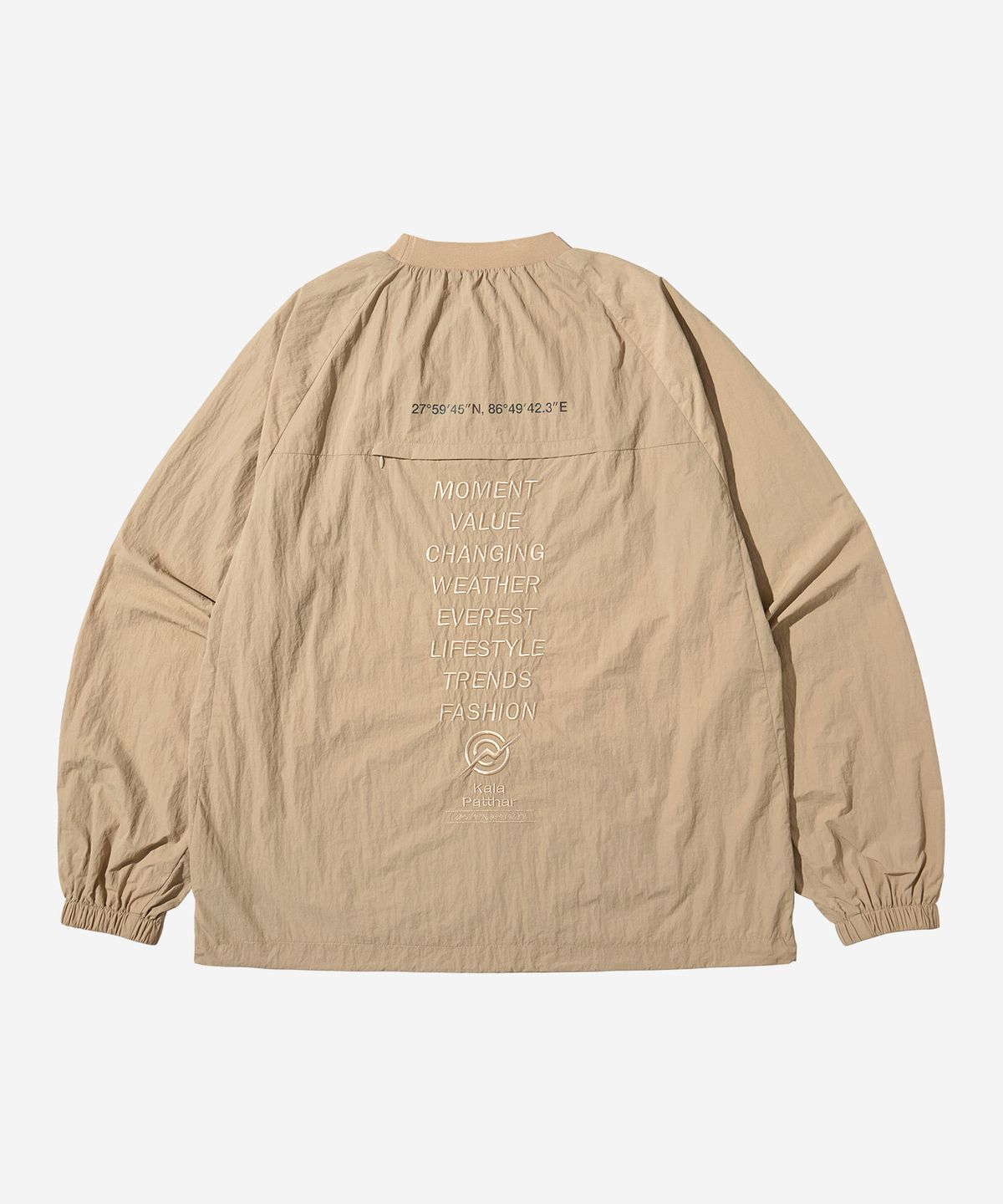 칼라파타르(KALAPATTHAR) Nylon Seam Line Round Shirt - BEIGE