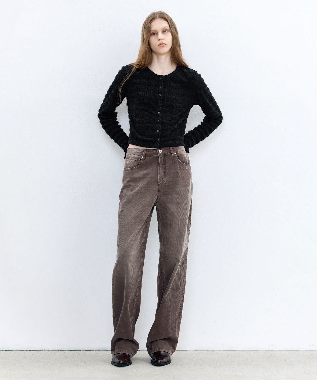 인사일런스 우먼(INSILENCE WOMEN) 워시드 코듀로이 팬츠 BROWN