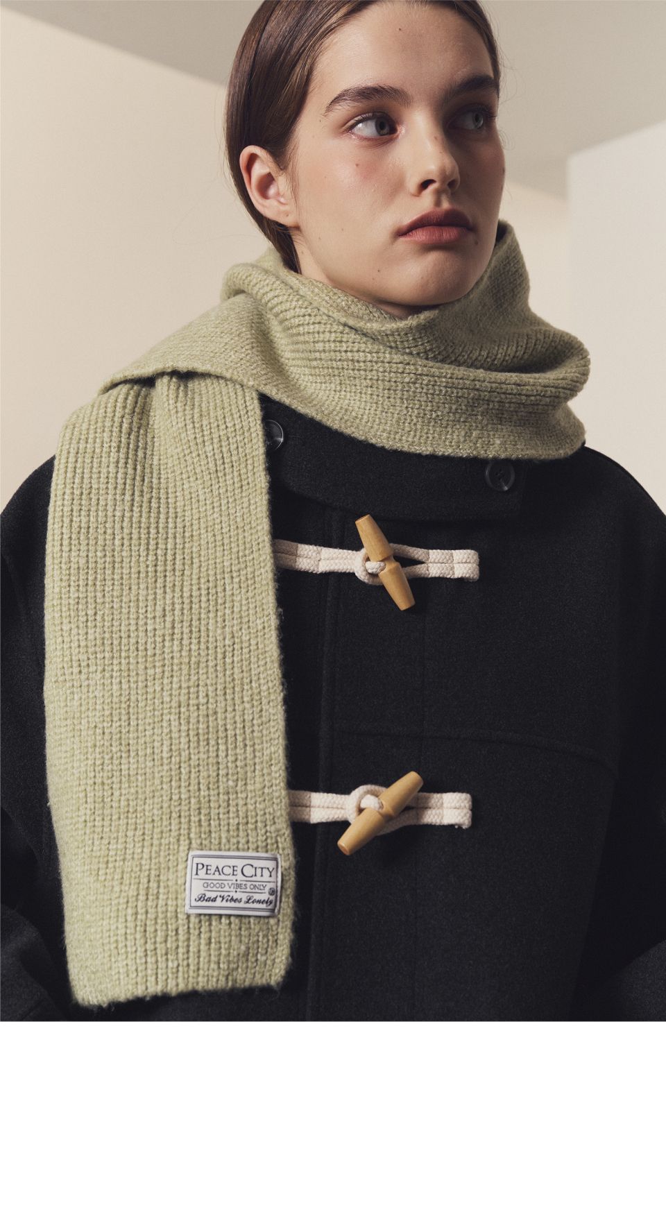 musinsa ダッフルコートkiimuir typeservice crank ダッフルコート カシミアメルトン ネイビー(duffle coat cashmere