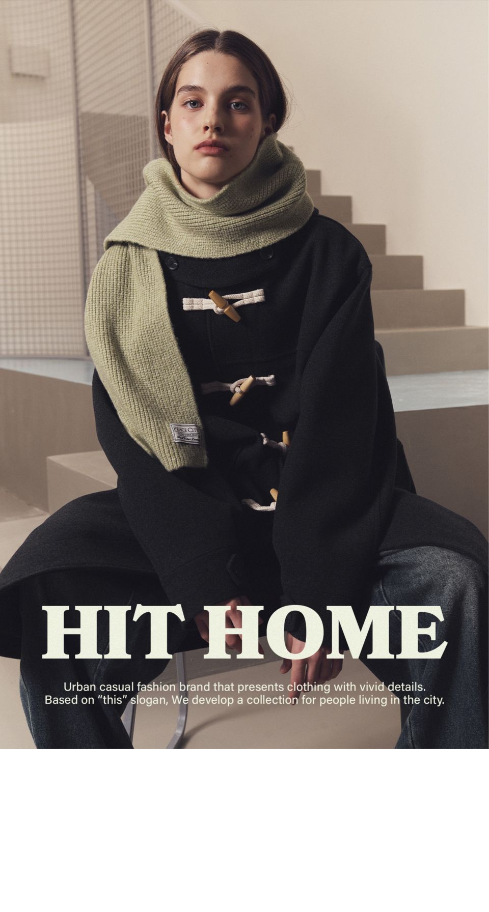 MUSINSA公式 | URBANDTYPE ウールフードダッフルコート_ネイビー