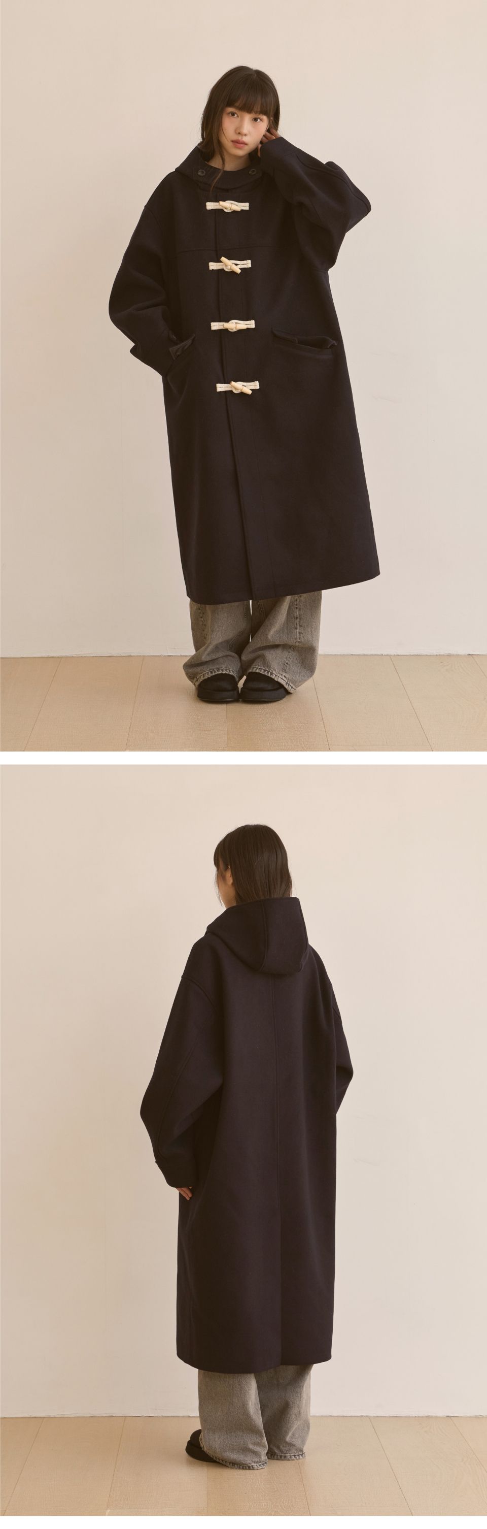 MUSINSA公式 | URBANDTYPE ウールフードダッフルコート_ネイビー