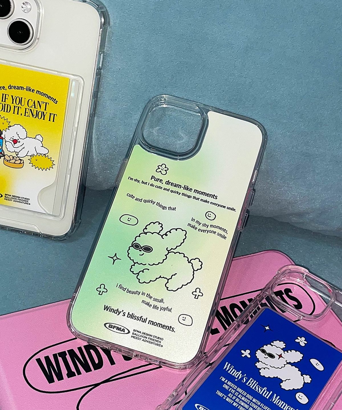 벌룬프렌즈(BALLOON FRIENDS) 맥세이프 폰케이스 - 점핑 윈디 그라데이션 (그린)