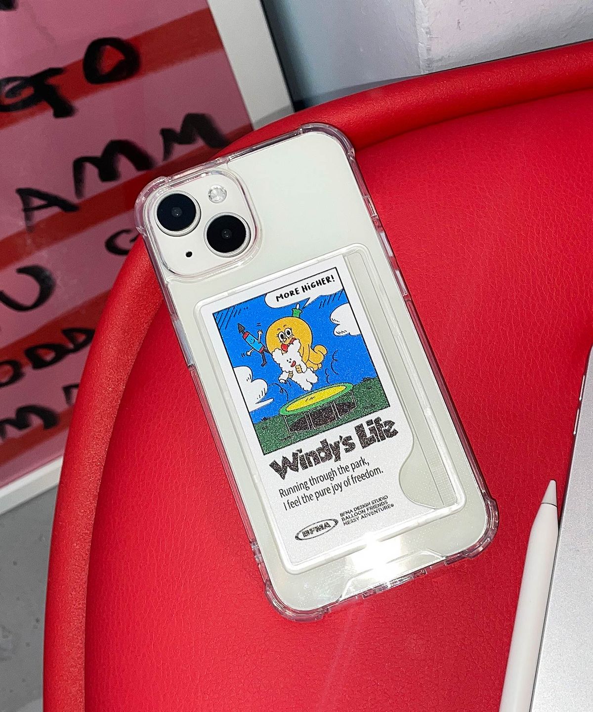 벌룬프렌즈(BALLOON FRIENDS) 카드수납 젤하드 탱크 폰케이스 - 점핑 렌지 & 윈디